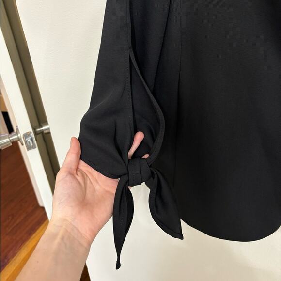 NWT Cartonnier Anthropologie Lloyd Tie Sleeve Easy Blazer in Black - Size 0 - Picture 9 of 13